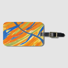 Bagage label-Kleurrijke Abstracte Kunstprint  Bagagelabel