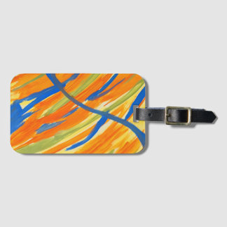 Bagage label-Kleurrijke Abstracte Kunstprint  Bagagelabel