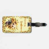Bagage label | Knuffel Panda met Zonnebloemen (Achterkant horizontaal)