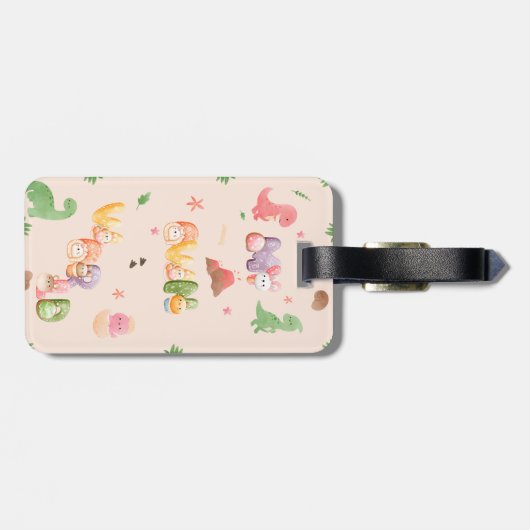 Bagage label | Leuke dinosaurus wereld (Achterkant horizontaal)