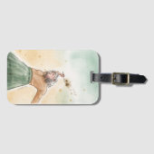Bagage label | Meisje met bloem (Voorkant (horizontaal))