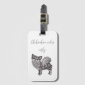 Bagage label met chihuahua (Voorkant (verticaal))