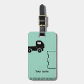 Bagage label met naamlabel en mobiele illustratie (Voorkant verticaal)