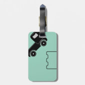 Bagage label met naamlabel en mobiele illustratie (Achterkant verticaal)