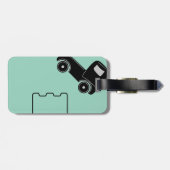 Bagage label met naamlabel en mobiele illustratie (Achterkant horizontaal)