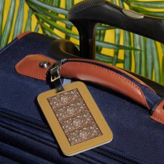 Bagage label met uniek goud ontwerp (Voorkant Insitu 1)