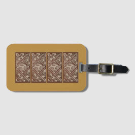 Bagage label met uniek goud ontwerp
