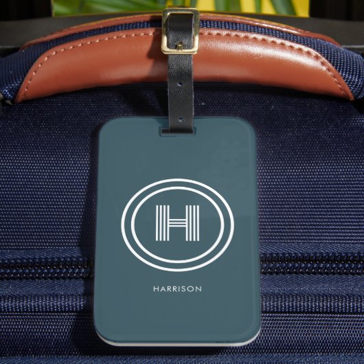 Bagage Label | Modern Eenvoudig Monogram (Voorkant Insitu 2)
