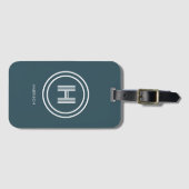Bagage Label | Modern Eenvoudig Monogram (Voorkant (horizontaal))