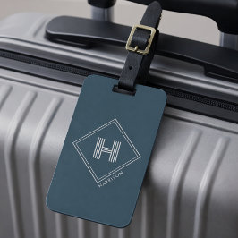 Bagage Label | Moderne Geometrische Monogram Initi