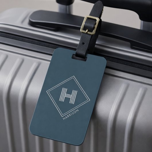 Bagage Label | Moderne Geometrische Monogram Initi