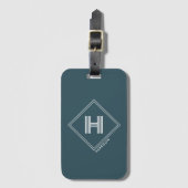 Bagage Label | Moderne Geometrische Monogram Initi (Voorkant (verticaal))