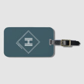 Bagage Label | Moderne Geometrische Monogram Initi (Voorkant (horizontaal))