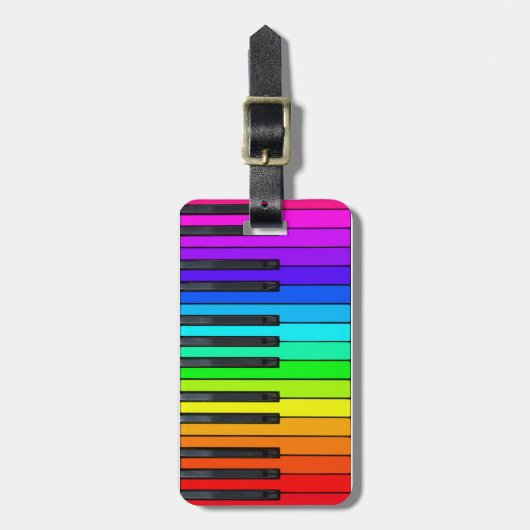 Bagage label Regenboogpianotoetsen (Voorkant verticaal)