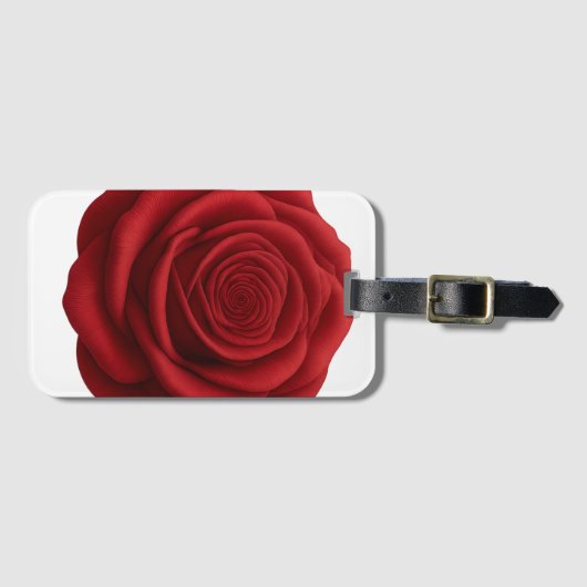 Bagage Label - Rode Roos Bloem (Voorkant (horizontaal))