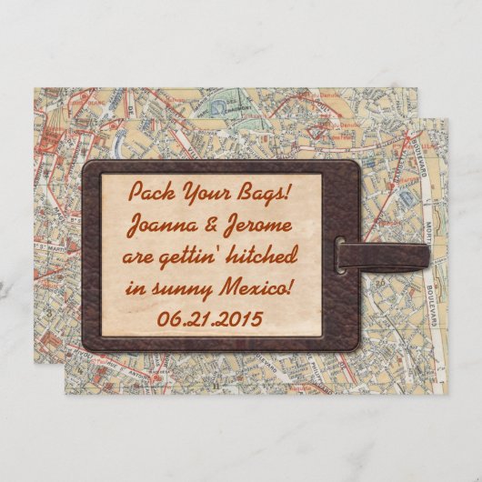 Bagage Label Save The Date (Voorkant / Achterkant)