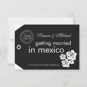 Bagage label Save the Dates klassiek zwart + wit Date (Achterkant)