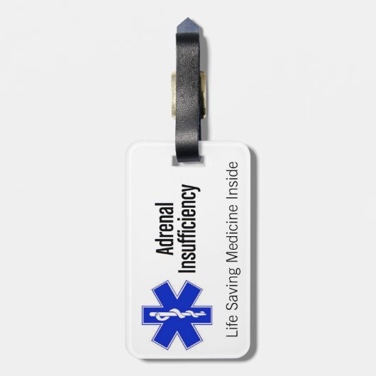 Bagage label: Steroïdeafhankelijke Bagagelabel (Achterkant verticaal)