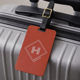 Bagage Label | Stijlvolle Geometrische Initiaal Mo