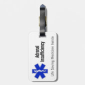 Bagage label: Vraag me naar levensreddende steroïd Bagagelabel (Achterkant verticaal)