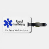 Bagage label: Vraag me naar levensreddende steroïd Bagagelabel (Achterkant horizontaal)