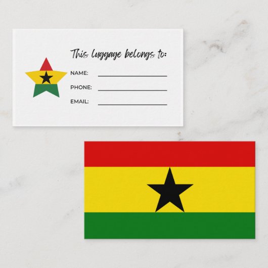 Bagage Labels ID Kaart (Voorkant / Achterkant)