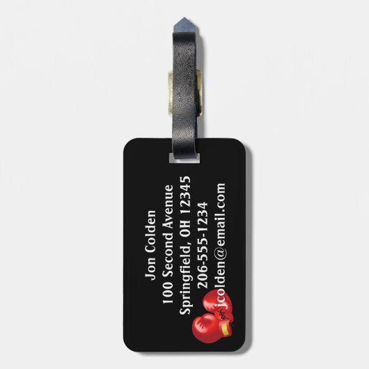 Bagage labels met boksontwerp (Achterkant verticaal)