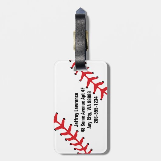 Bagage labels met honkbalontwerp (Achterkant verticaal)