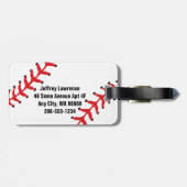 Bagage labels met honkbalontwerp (Achterkant horizontaal)