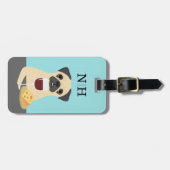 Bagage labels met lichtbruine pug (Voorkant horizontaal)