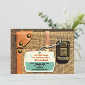 Bagage met Label Uitnodiging (Staand voorkant)