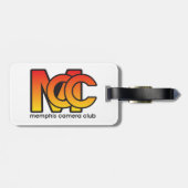 Bagage Moderne Logo met lederriem Bagagelabel (Achterkant horizontaal)