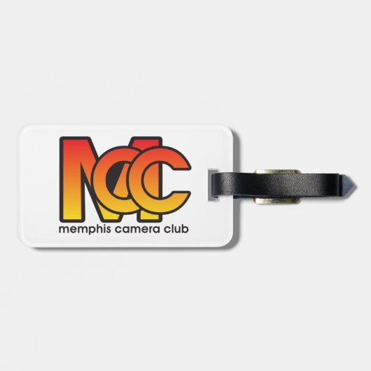 Bagage Moderne Logo met lederriem Bagagelabel (Achterkant horizontaal)