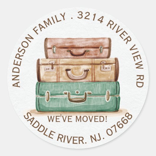  bagage | Nieuw huisadreslabel Sticker (Voorkant)