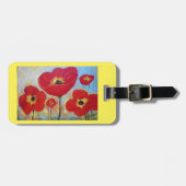 Bagage of label met rode papaver bagagelabel (Voorkant horizontaal)