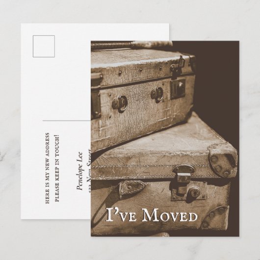  bagage Oude Foto Bewegende Aankondiging Briefkaart (Voorkant / Achterkant)