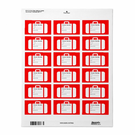 Bagage Reclaim Koffer Label (Full Sheet)