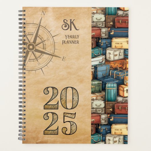 Bagage Reizen Thema Hardcover Spiraal Planner (Voorkant)