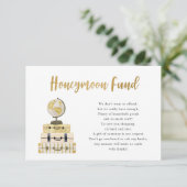 Bagage + Wereldbol Honeymoon Fund bijlage kaart (Staand voorkant)