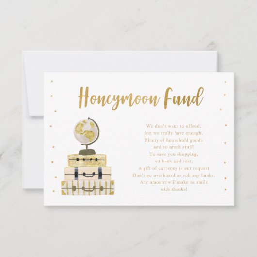 Bagage + Wereldbol Honeymoon Fund bijlage kaart (Voorkant)
