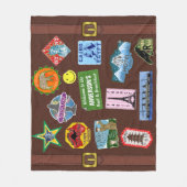  bagage World Travel Suitcase Sticker Name Fleece Deken (Voorkant)