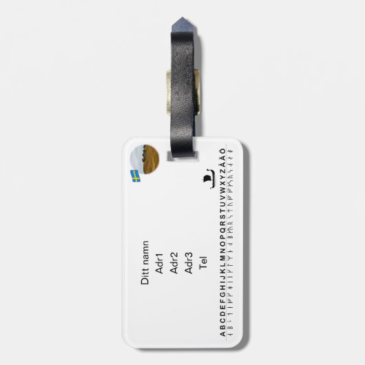 Bagagebricka — Kungshögarna Bagagelabel (Achterkant verticaal)