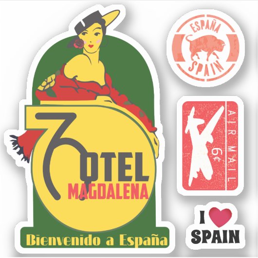  bagagehotel reizen stickers Europa Spanje (Voorkant)