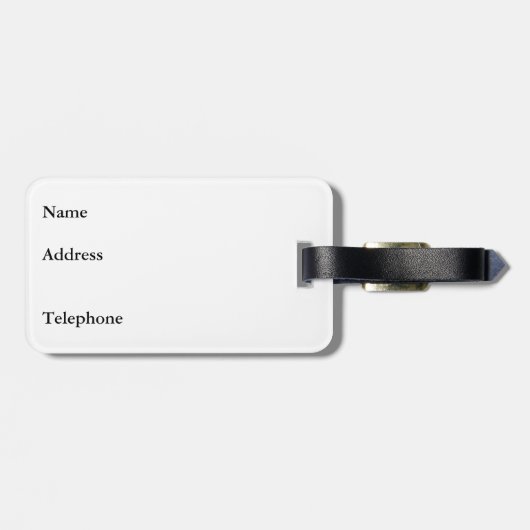 Bagagelabel  (Achterkant horizontaal)