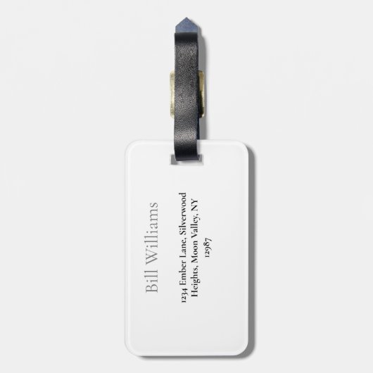 Bagagelabel (Achterkant verticaal)