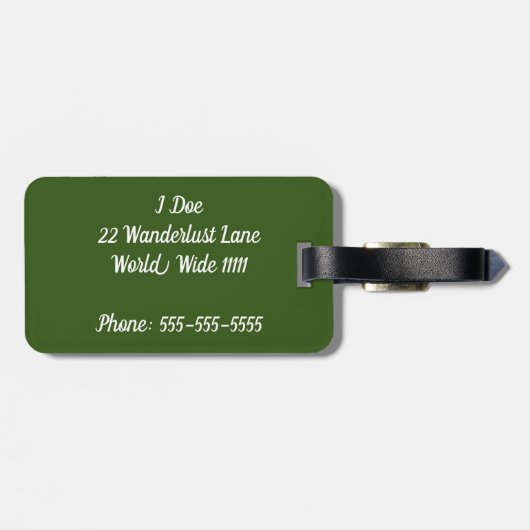 Bagagelabel (Achterkant horizontaal)