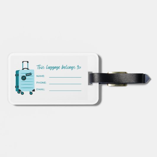 Bagagelabel Aangepaste foto (Achterkant horizontaal)