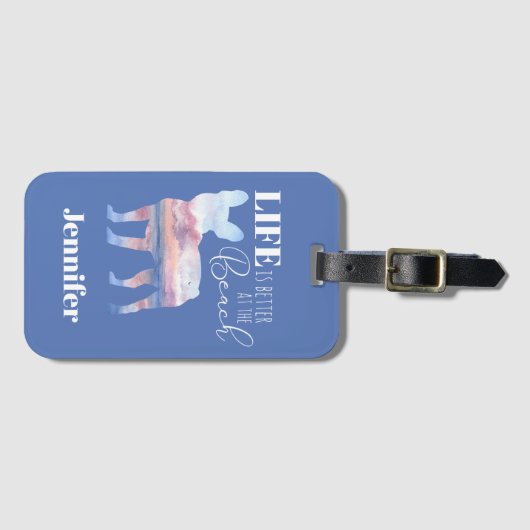 Bagagelabel Aangepaste franchie strand scène (Voorkant (horizontaal))