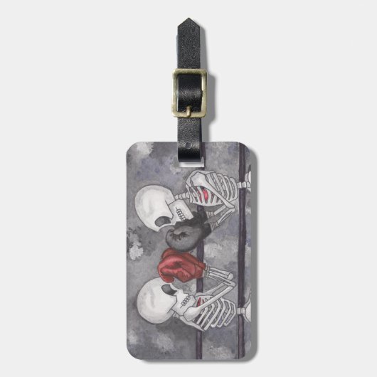 Bagagelabel - Aangepaste skeletten met uiteinden (Voorkant verticaal)