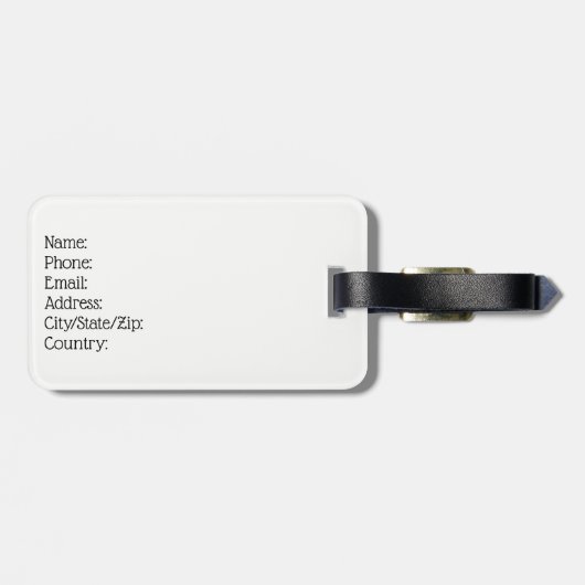 Bagagelabel - Aangepaste skeletten met uiteinden (Achterkant horizontaal)